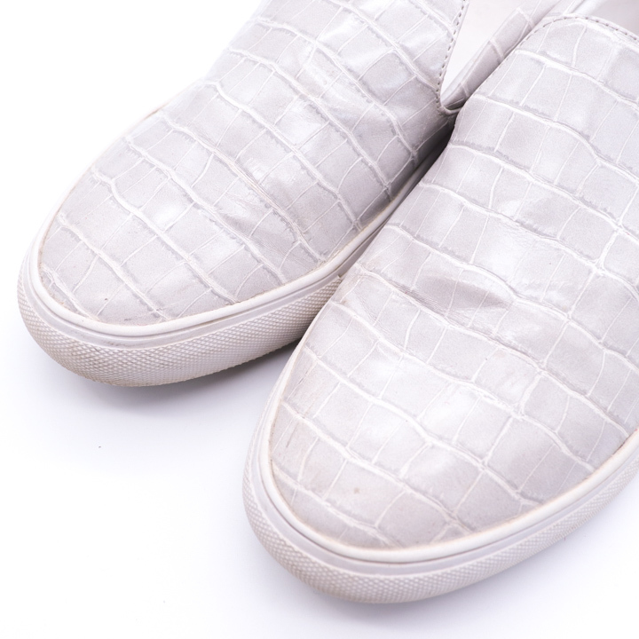 センスオブプレイスバイアーバンリサーチ スリッポン クロコ型押し レディース Lサイズ ホワイト SENSE OF PLACE by URBAN RESEARCH_画像2