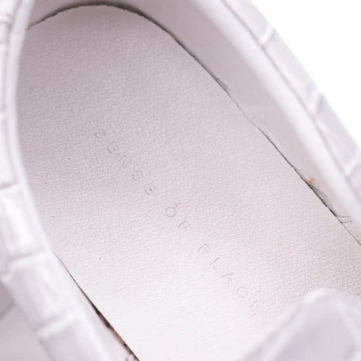 センスオブプレイスバイアーバンリサーチ スリッポン クロコ型押し レディース Lサイズ ホワイト SENSE OF PLACE by URBAN RESEARCH_画像3