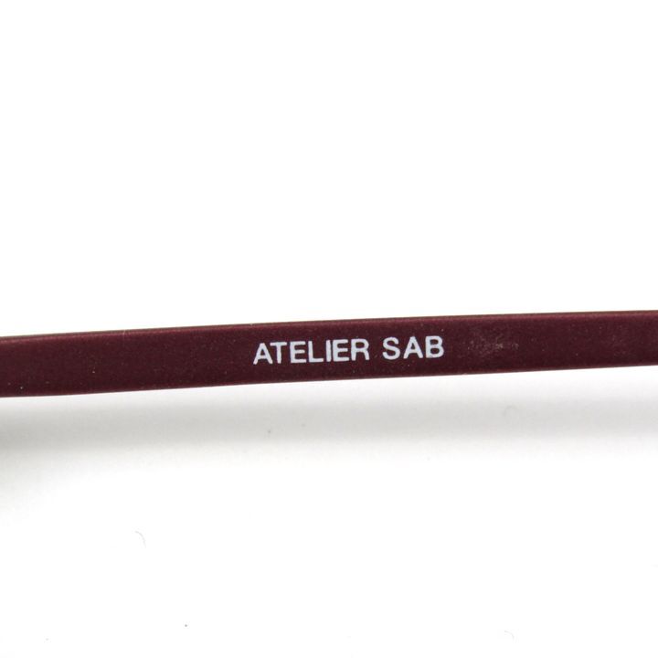 アトリエ サブ メガネ 度有 フルリム フレーム AS-1010 ブランド アイウェア レディース 51□20サイズ ワインレッド ATELIER SAB_画像4