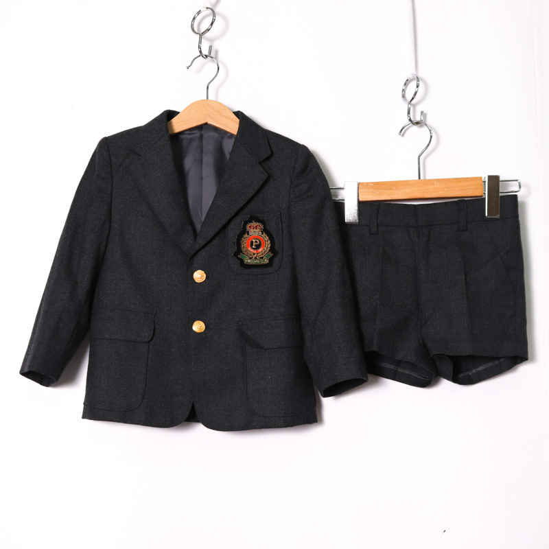 ピノチオ スーツ 上下セットアップ ジャケット 半ズボン フォーマル 卒入園式 日本製 キッズ 男の子用 105Aサイズ ブラック PINOCCHIO_画像1