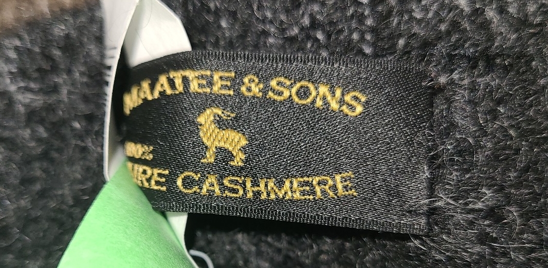 即完売 別注 MAATEE&SONS Cashmere 強強圧縮 Crew Boat Sweater size 2《マーティーアンドサンズ》BLACK × HEATHER GRAY_画像7