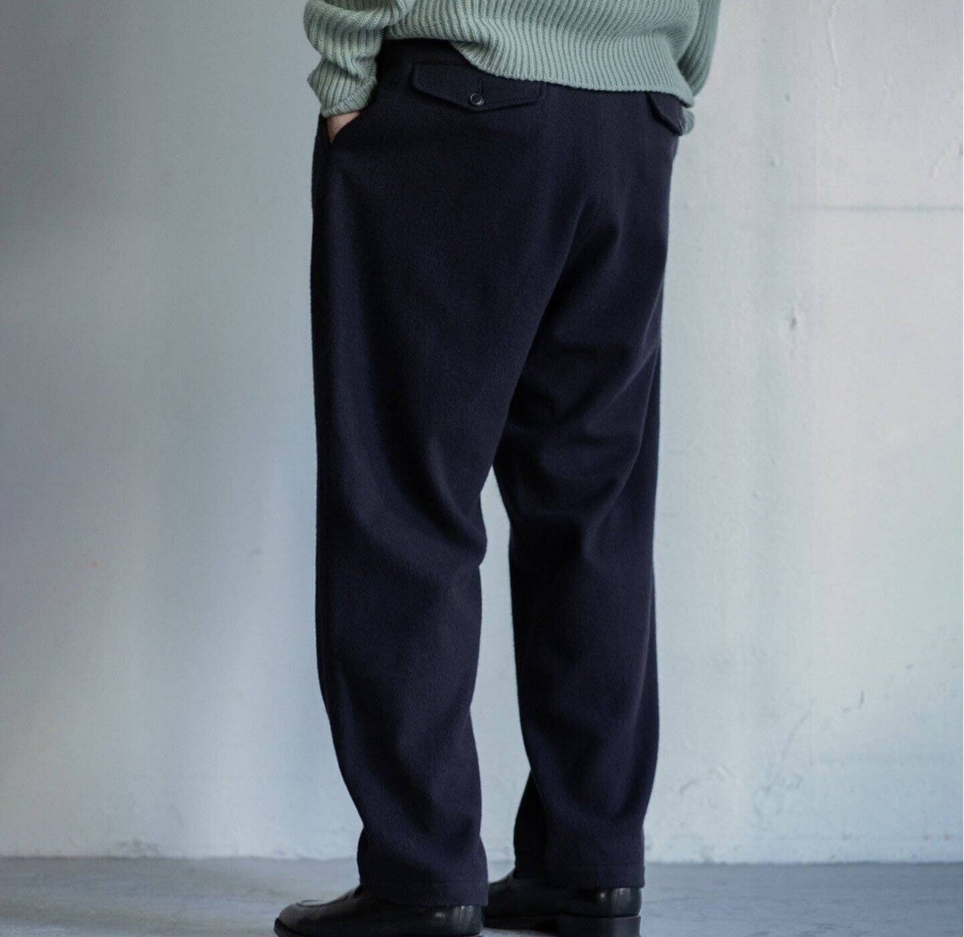 即完売 別注 comoli Wool Napping Pants size 1《コモリ》ウール ナッピングパンツ NAVY _画像3