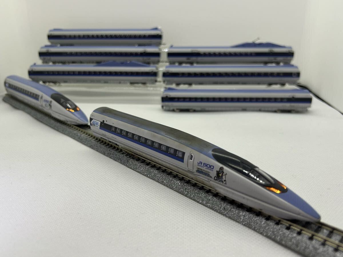 【ジャンク】 TOMIX 98948 JR 500 7000系 山陽新幹線（E陽新幹線全線開業40周年・カンセンジャーラッピング)セット動作確認 ライト点灯確認_画像2