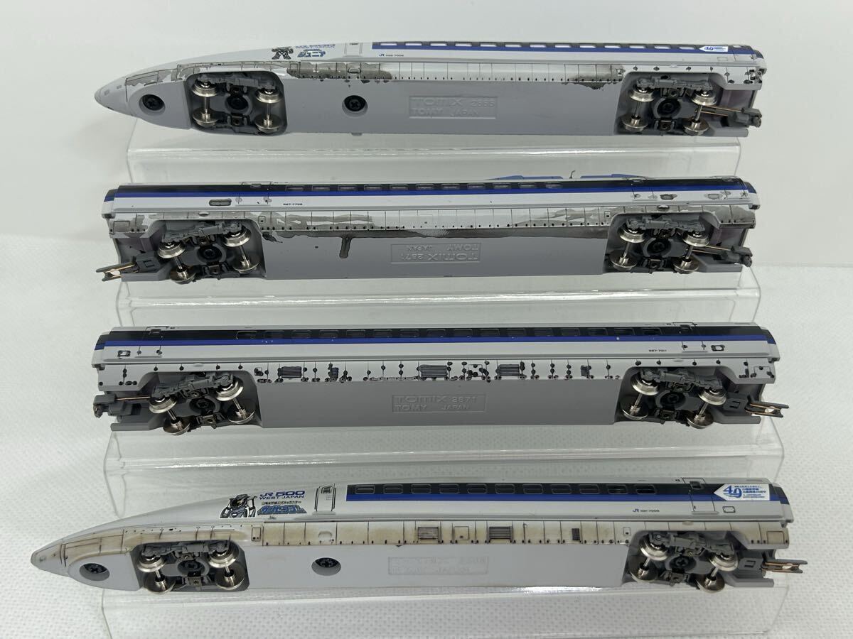 【ジャンク】 TOMIX 98948 JR 500 7000系 山陽新幹線（E陽新幹線全線開業40周年・カンセンジャーラッピング)セット動作確認 ライト点灯確認_画像8