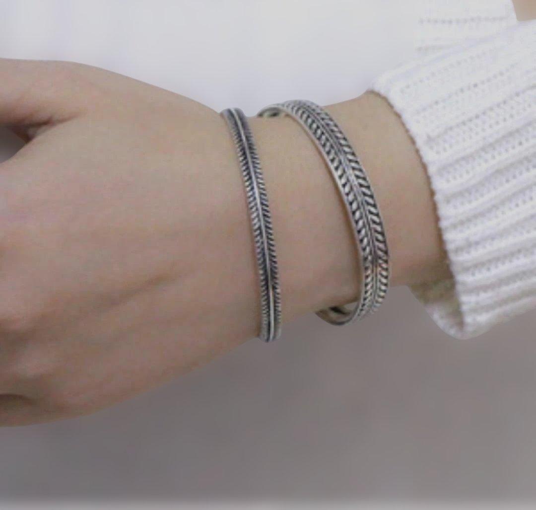 シンプルに…クールに…フェザーシルバーバングル_画像4
