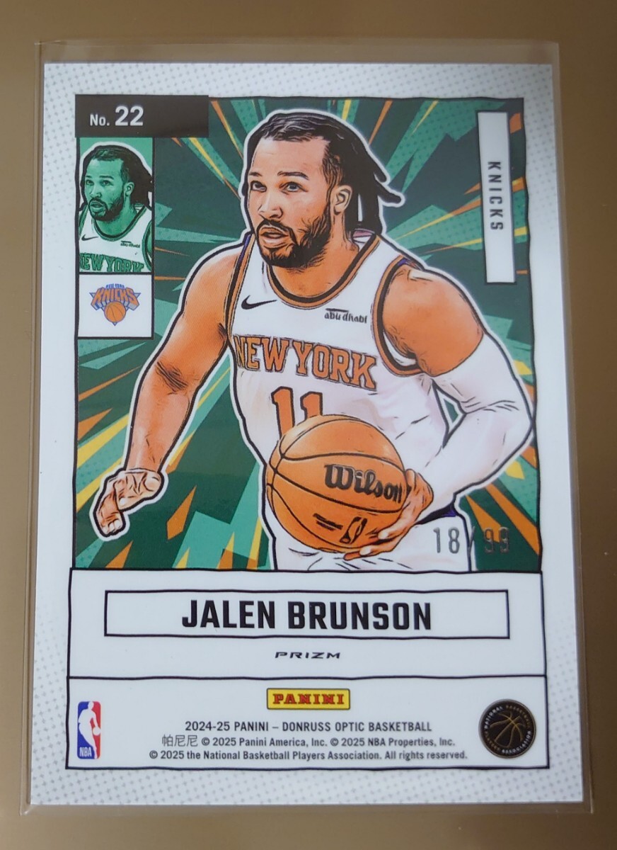 2024-25 Panini Donruss Optic Basketball NBA Net Marvels Red /99 Jalen Brunson - New York Knicks_画像2