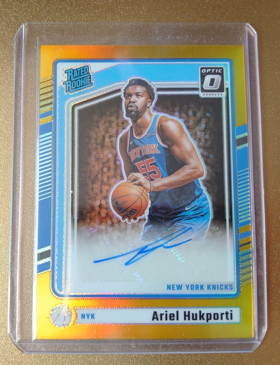 2024-25 Panini Donruss Optic Basketball NBA Rated Rookie Signatures Gold /10 Ariel Hukporti - New York Knicks RC_画像1