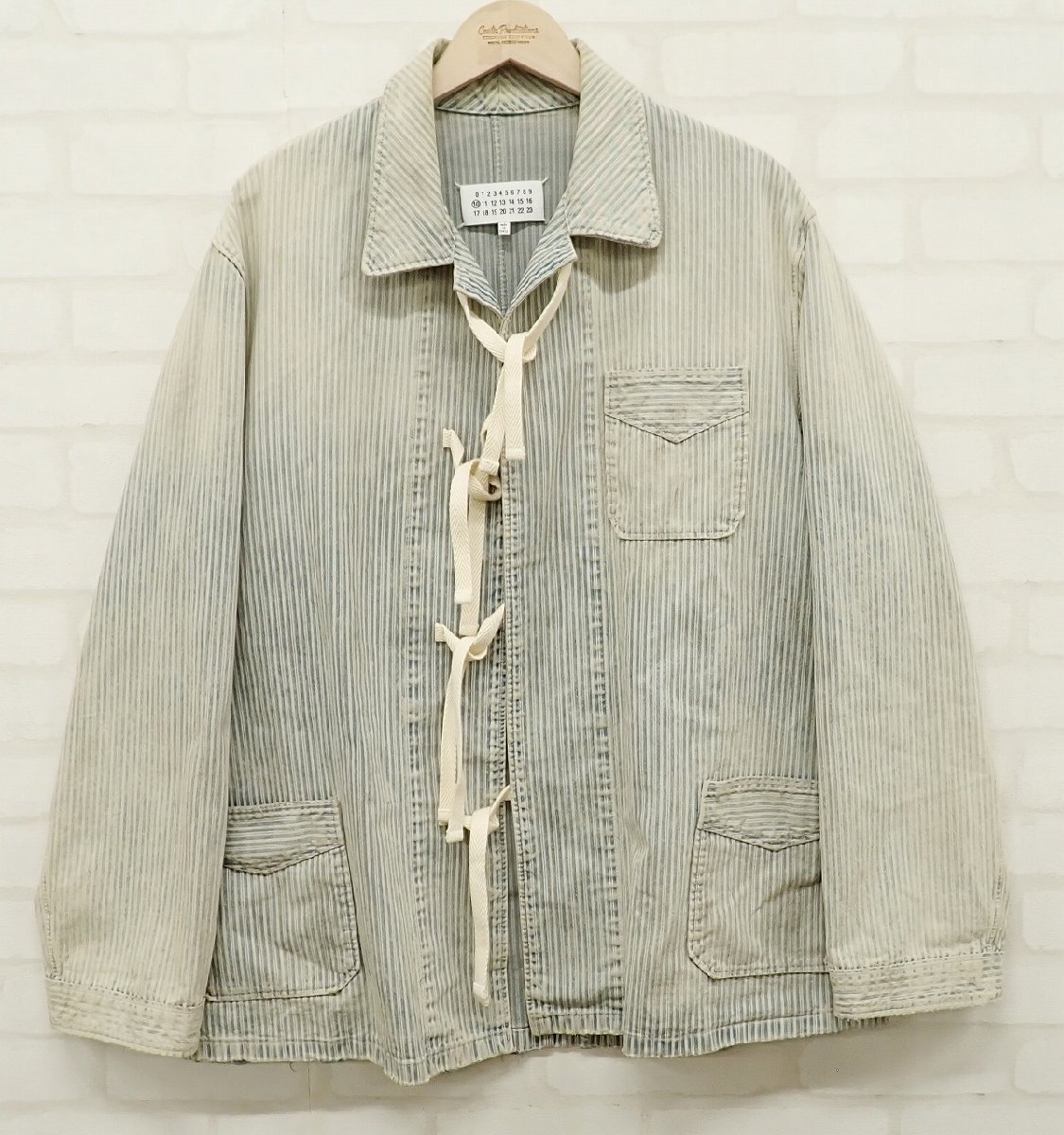9T5351/Maison Margiela Striped Washed Effect Jacket S50DL0457 メゾンマルジェラ_画像2