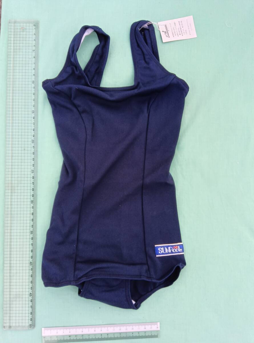女子 未使用品 旧型スクール水着 120サイズ サンプール 濃紺色 ネイビー_画像1