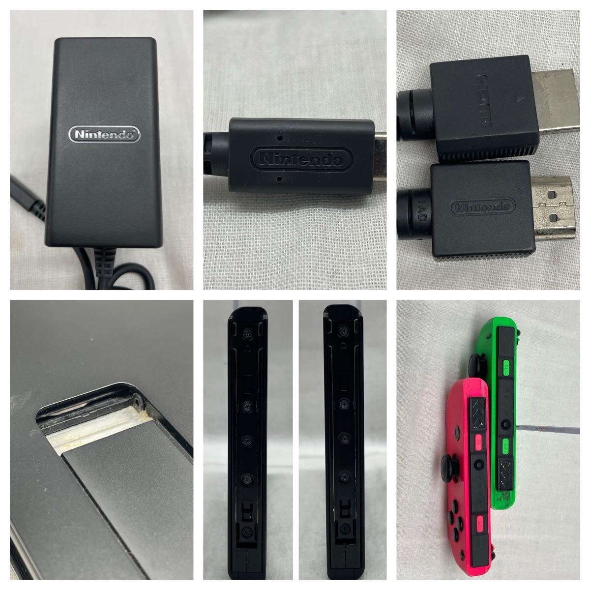 【通電初期化済み】Nintendo Switch HAC-001 ニンテンドースイッチ 任天堂 スイッチ ネオングリーン ネオンピンク セット 箱付_画像9