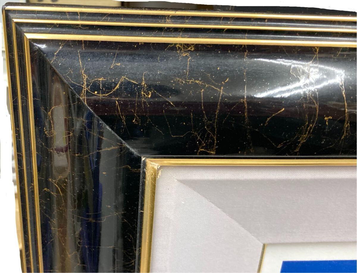 シム・シメール「海からのメッセージ」178／300 鉛筆サイン ジクレー 15号大 イルカ 海 地球 絵画 額装 保管袋/保管箱付き _画像6