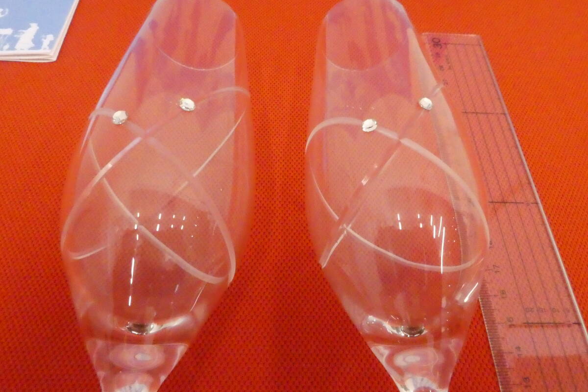 A【11969】★WEDGWOOD プロミシスウィズディス★ペア シャンパングラス ウェッジウッド 箱有 経年保管品_画像4