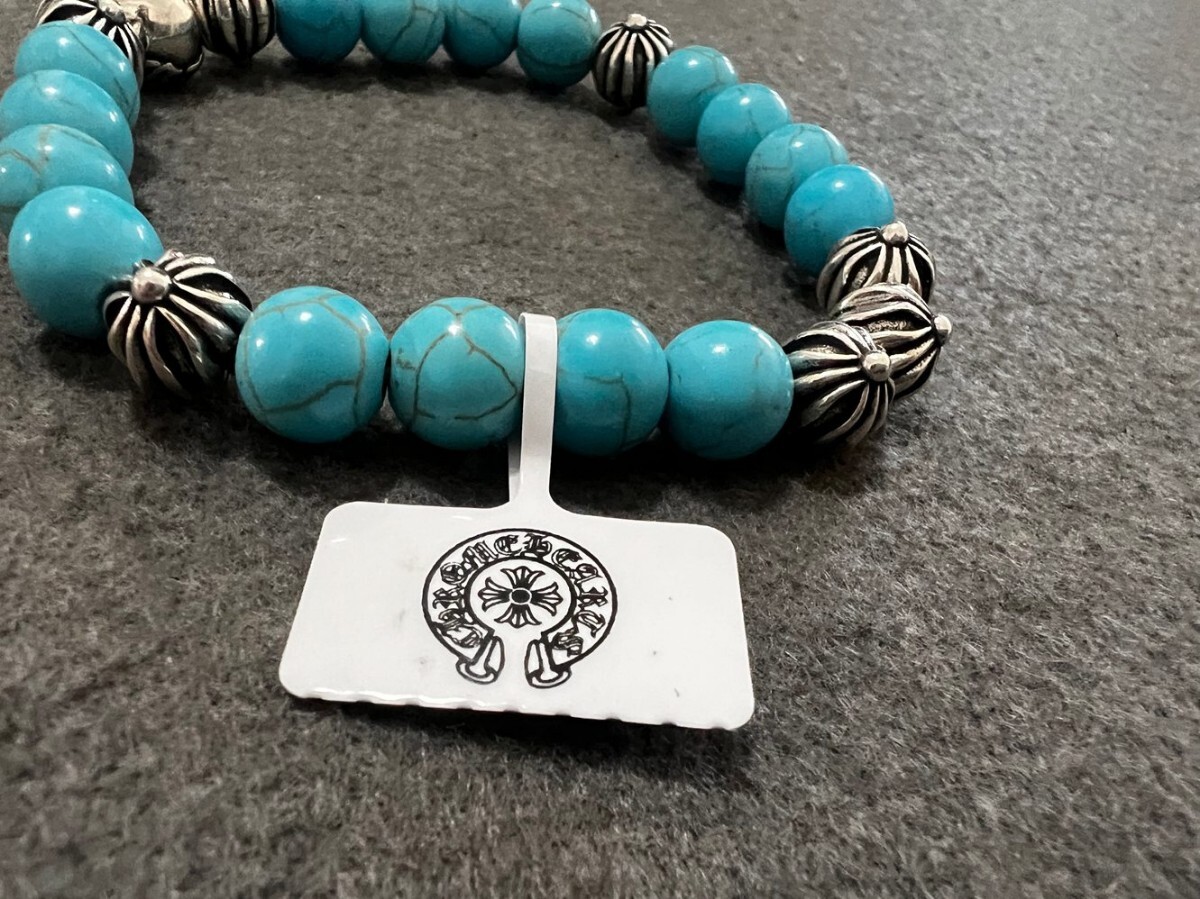 クロムハーツ ビーズ ブレスレット 十字架 メンズ レディースアクセサリー 伸縮性 ケース付き_画像8