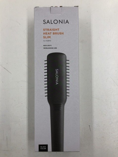 SALONIA SL-012BKS ストレートヒートブラシ スリム ブラック 定格電圧：100V～240V（店番：046110）_画像1