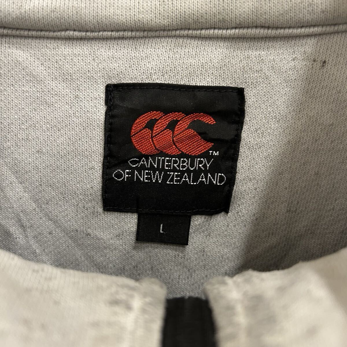 【S7102】 CANTERBURY カンタベリー スウェット トレーナー ハーフジップ サイズL ブラック 黒 刺繍ロゴ 胸ロゴ メンズ トップス 最落なし_画像7