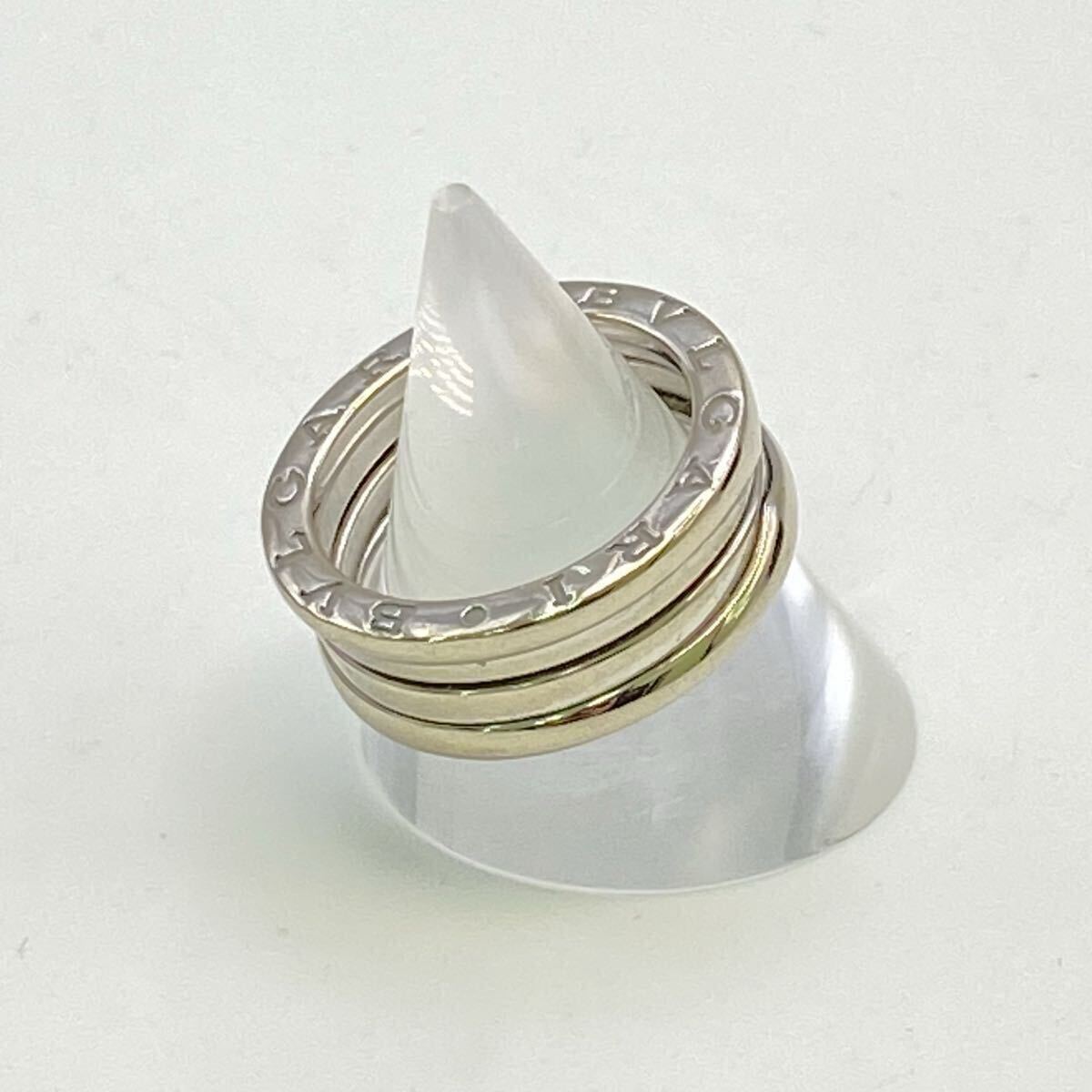 II BVLGARI ブルガリ B-ZERO1 ビーゼロワン 指輪 リング ホワイトゴールド K18 WG 750 #54 貴金属 ジュエリー 約8.9g 約13号 かわせみ_画像1