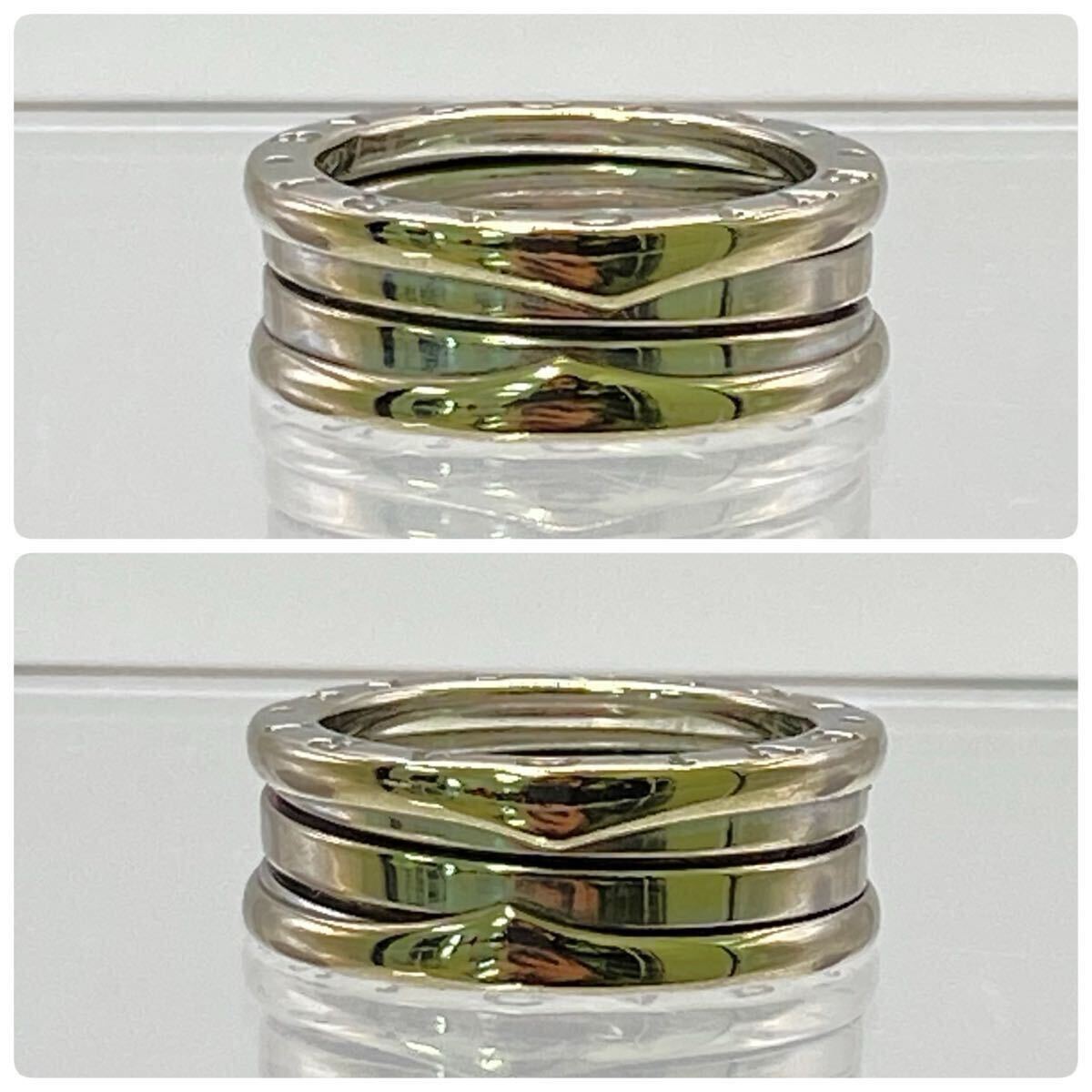 II BVLGARI ブルガリ B-ZERO1 ビーゼロワン 指輪 リング ホワイトゴールド K18 WG 750 #54 貴金属 ジュエリー 約8.9g 約13号 かわせみ_画像4