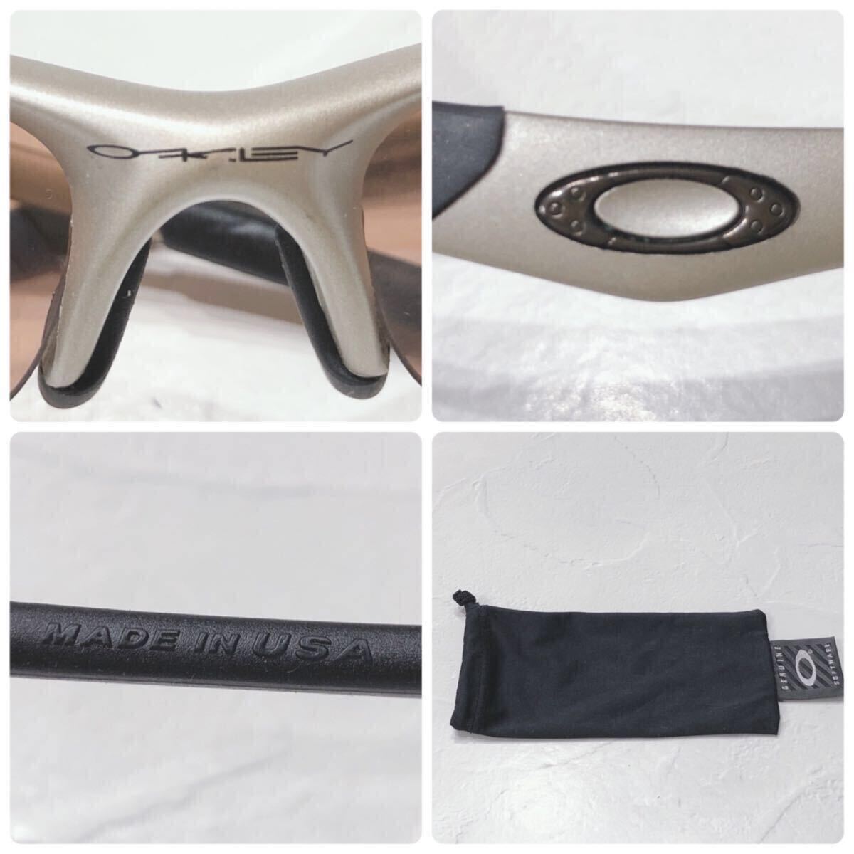 ☆OAKLEY☆ オークリー サングラス 度入り シルバーFLAK スポーツサングラス 収納ケース付 メンズ 男性 送料無料_画像4