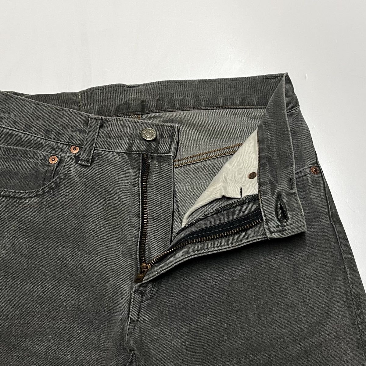 HRM ハリウッドランチマーケット ストレートジーンズ デニムパンツ グレー W28 日本製_画像6