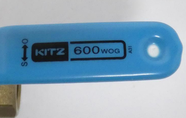 ◆KITZ 600型 1/2 15A 黄銅製ボールバルブ 600WOG フルボア ねじ込み形 1個_画像7
