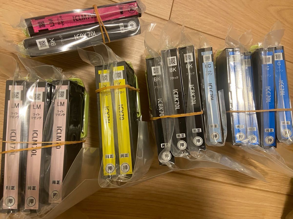 送料無料♪ IC70シリーズ各種多数！合計13本！おまけあり！新品未使用未開封！期限不明！カラー！ エプソン EPSON 増量など！_画像1