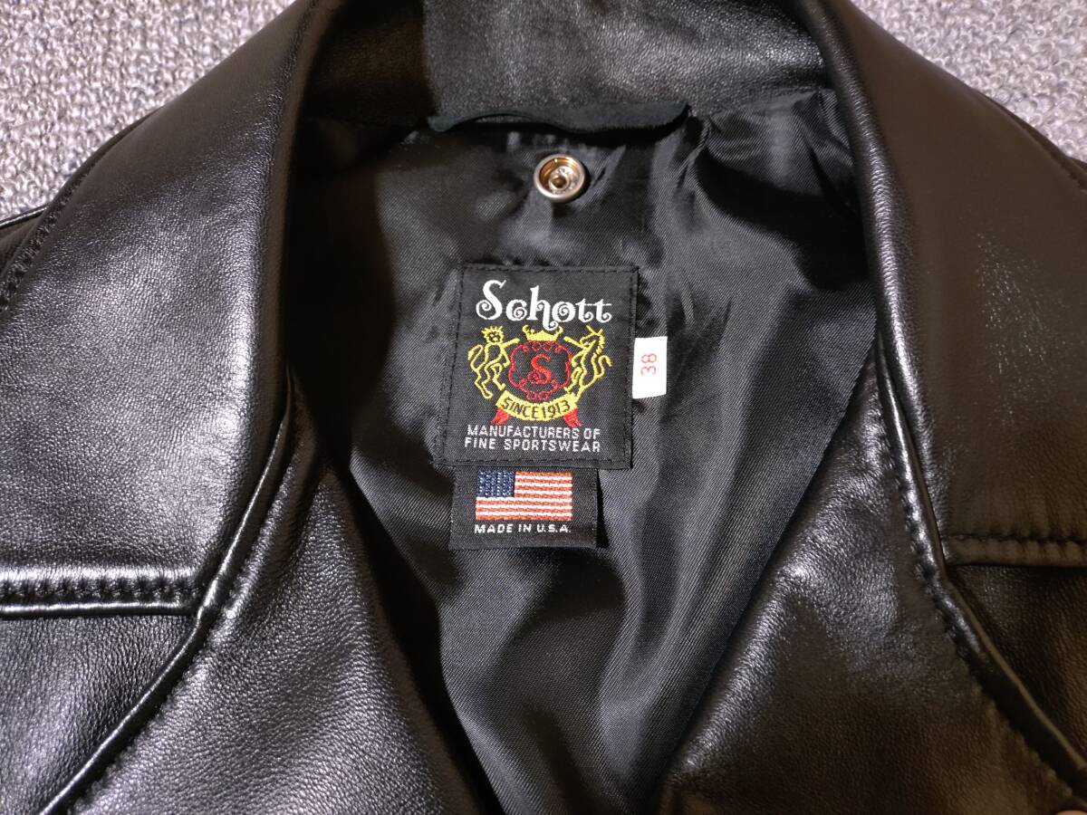 Schott ダブルライダース　228US 38 羊革_画像2