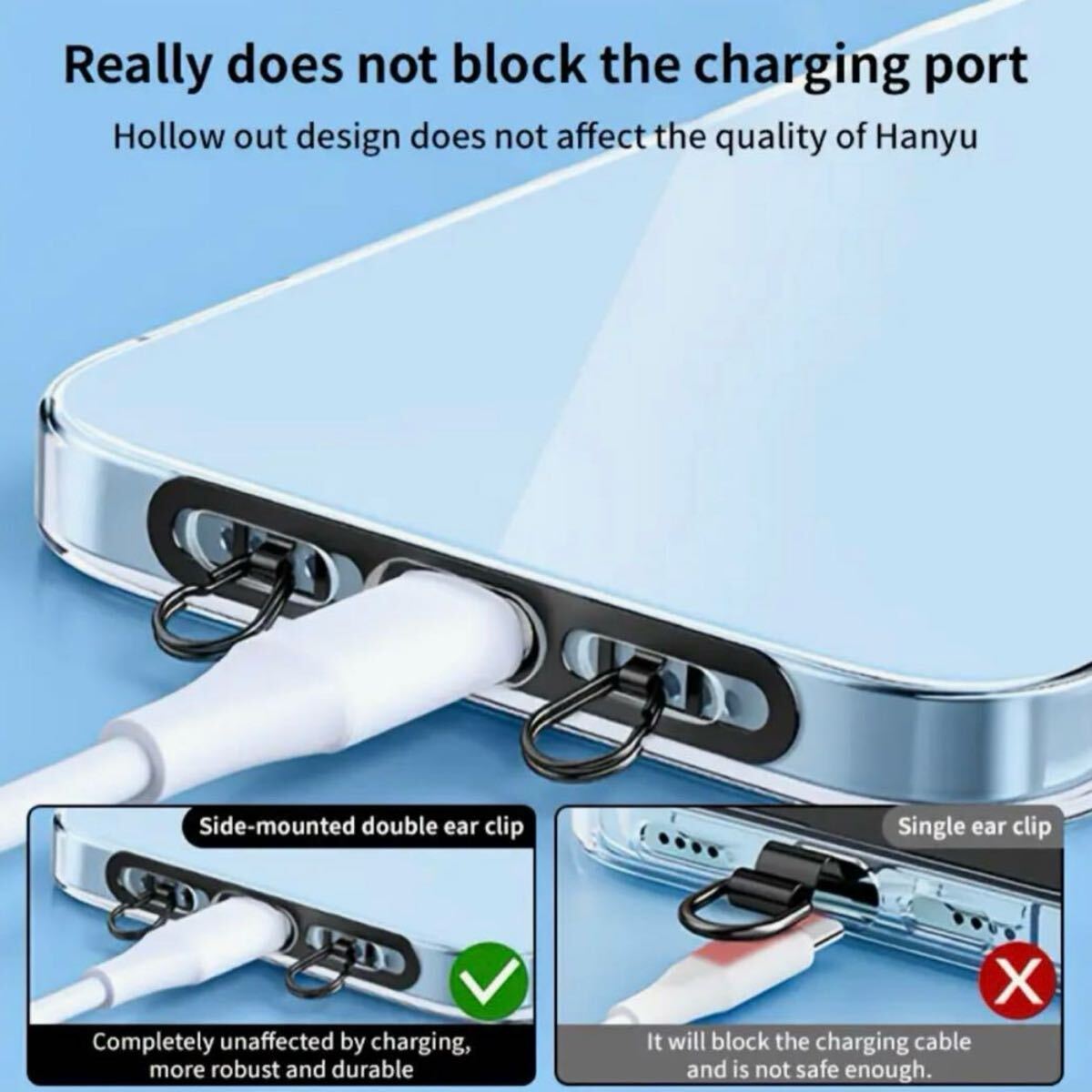 スマホ ストラップホルダー ダブル【ブラック】2個_画像9