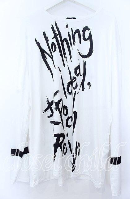 NieR Clothing / ワードプリントストレッチカットソー ホワイト O-25-11-07-103-PU-TS-YM-OS_画像1