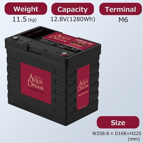 AQUA DREAM aqua Dream LIFEPO4-100 Lynn кислота металлический lithium ион аккумулятор 12V100Ah LifePO4 S12100 5 год гарантия 