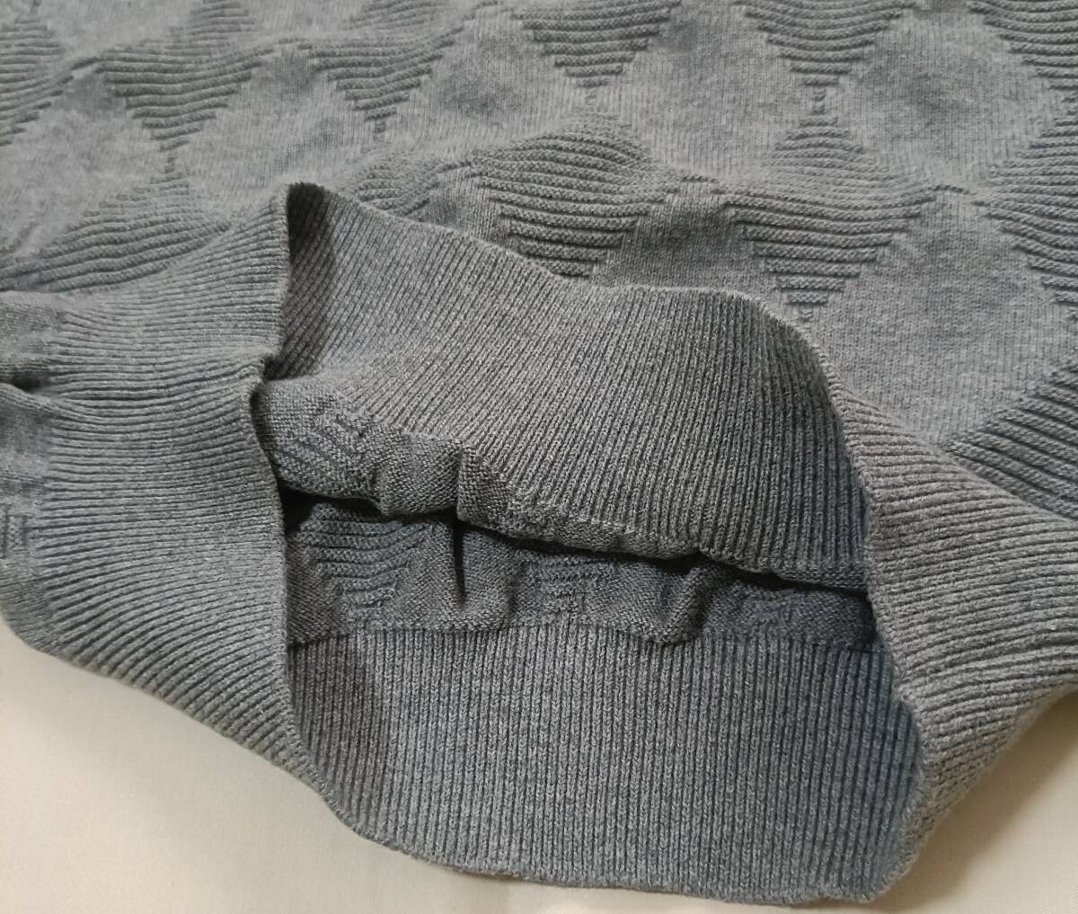 未使用 Jack Bunny by PEARLY GATES ジャックバニー パーリーゲイツ コットン 綿ニット ベスト ゴルフ ジュニア 140cm ロゴ刺しゅう 8201_画像5