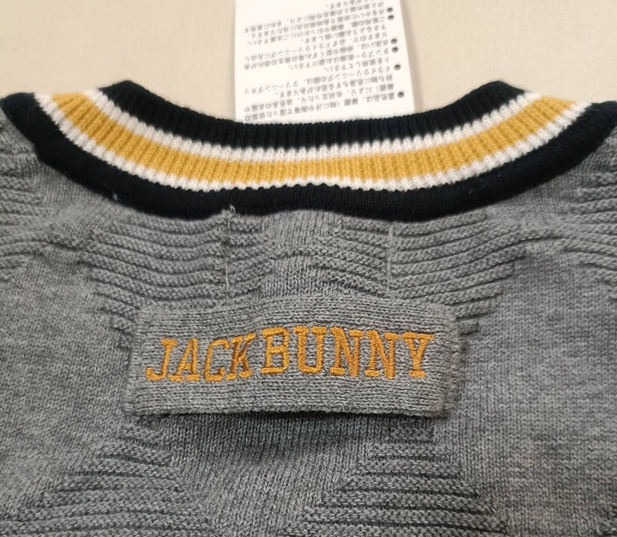 未使用 Jack Bunny by PEARLY GATES ジャックバニー パーリーゲイツ コットン 綿ニット ベスト ゴルフ ジュニア 140cm ロゴ刺しゅう 8201_画像6