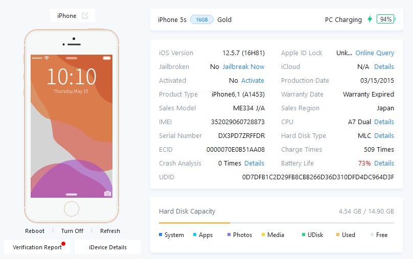 Apple iPhone 5s Gold 16GB б/у товар 