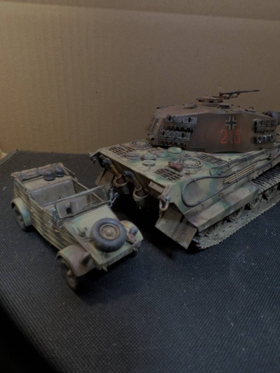 タミヤ1/35　キングタイガー　ヘンシェル砲塔　タミヤ1/35　キュベルワーゲン_画像3