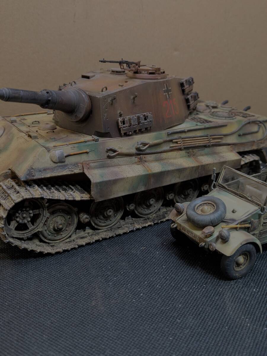 タミヤ1/35　キングタイガー　ヘンシェル砲塔　タミヤ1/35　キュベルワーゲン_画像1