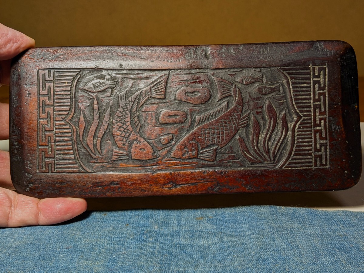 【哲】図柄の楽しい李朝の糸巻き（李朝時代）_画像2