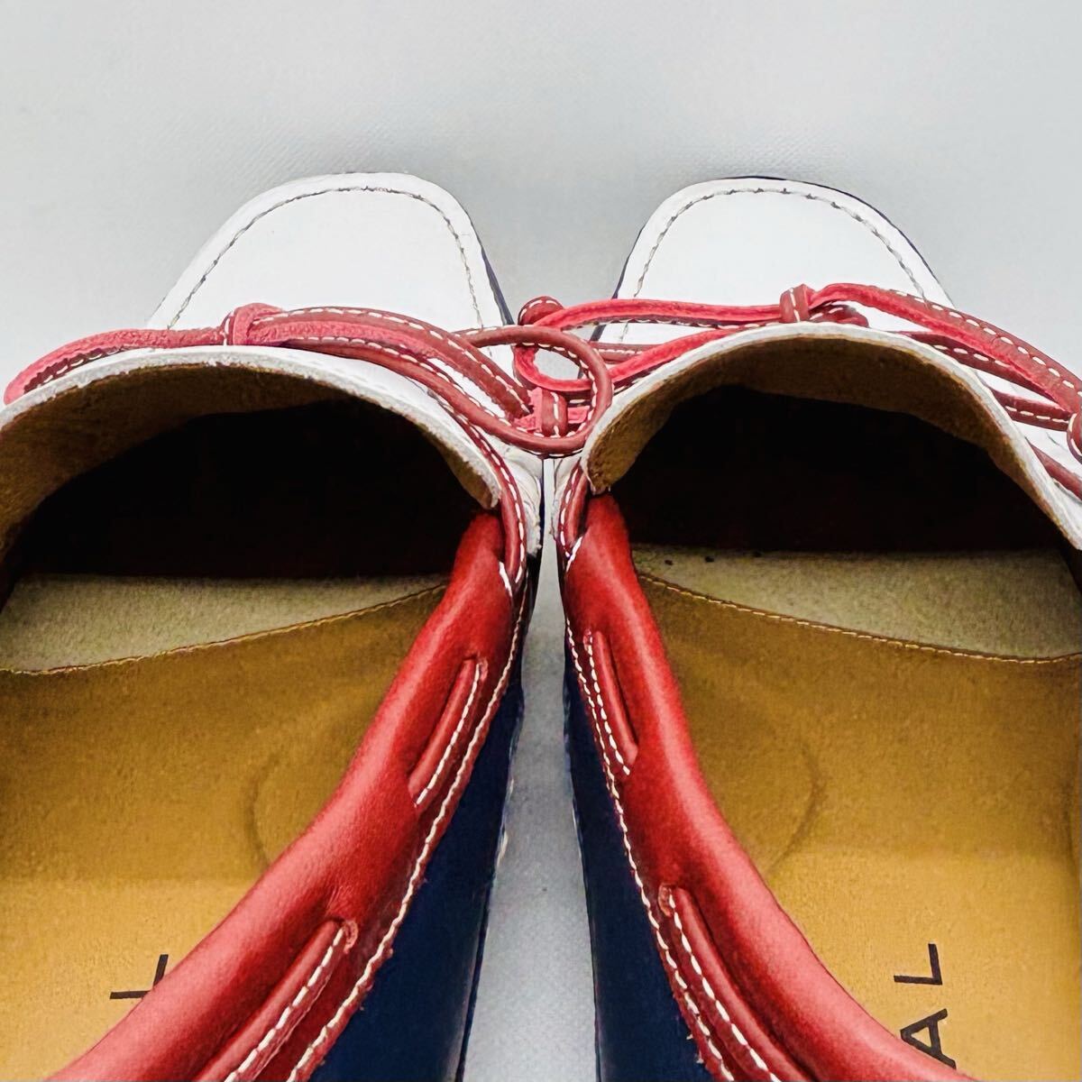 美品 REGALドライビングシューズ デッキシューズ トリコロールカラー NC7K 55PR 26.0cm ローファー リーガル カジュアルシューズ レザー_画像6