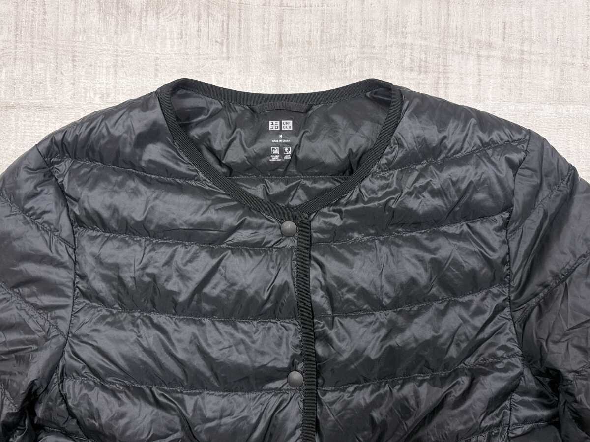 ユニクロ UNIQLO アーバン エレガント パイピング ウルトラライトダウン コート レディース 軽量 ダウン90% フェザー10% M 黒_画像3