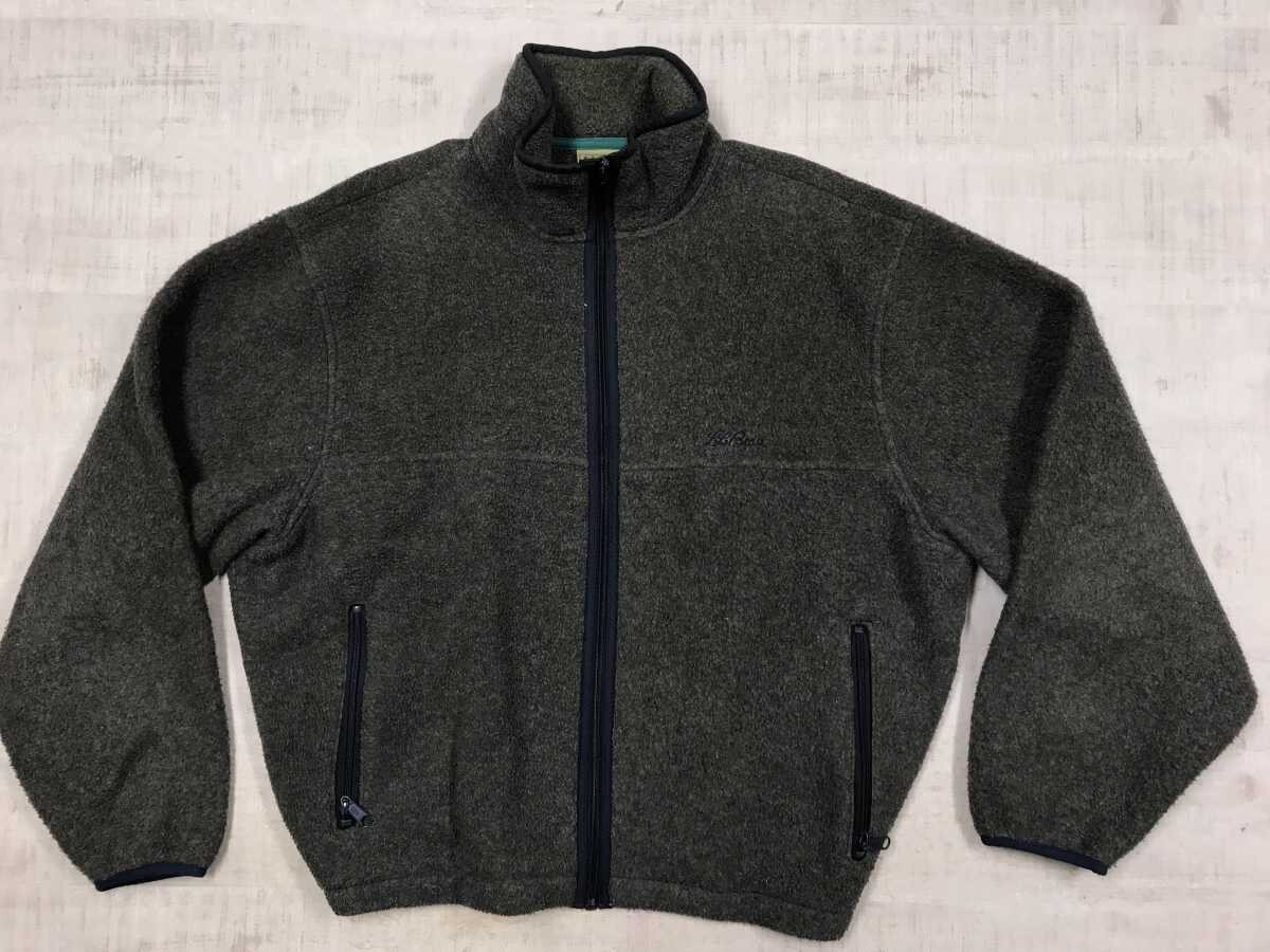 エルエルビーン L.L.Bean アメカジ アウトドア スポーツ ロゴ 刺繍 パイピング ジップアップ フリース ジャケット メンズ チャコールグレー_画像1