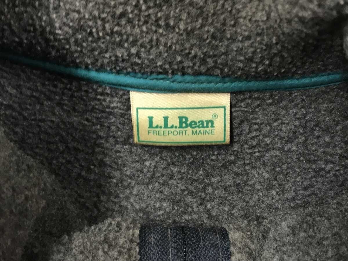 エルエルビーン L.L.Bean アメカジ アウトドア スポーツ ロゴ 刺繍 パイピング ジップアップ フリース ジャケット メンズ チャコールグレー_画像2