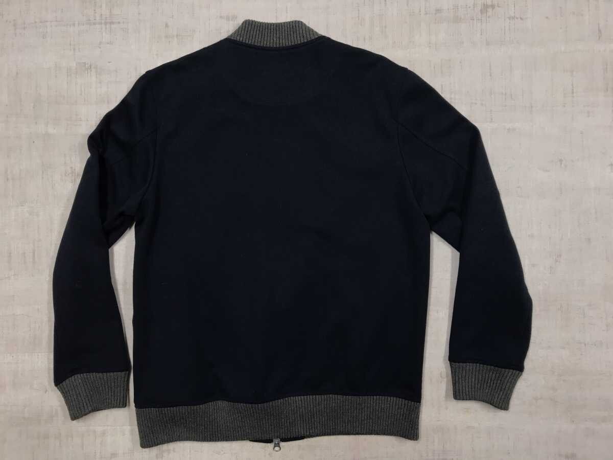 タケオキクチ TAKEO KIKUCHI トラッド ストライプ 袖切替 ダブルジップ ブルゾン ジャケット メンズ コットン100% L 紺_画像6