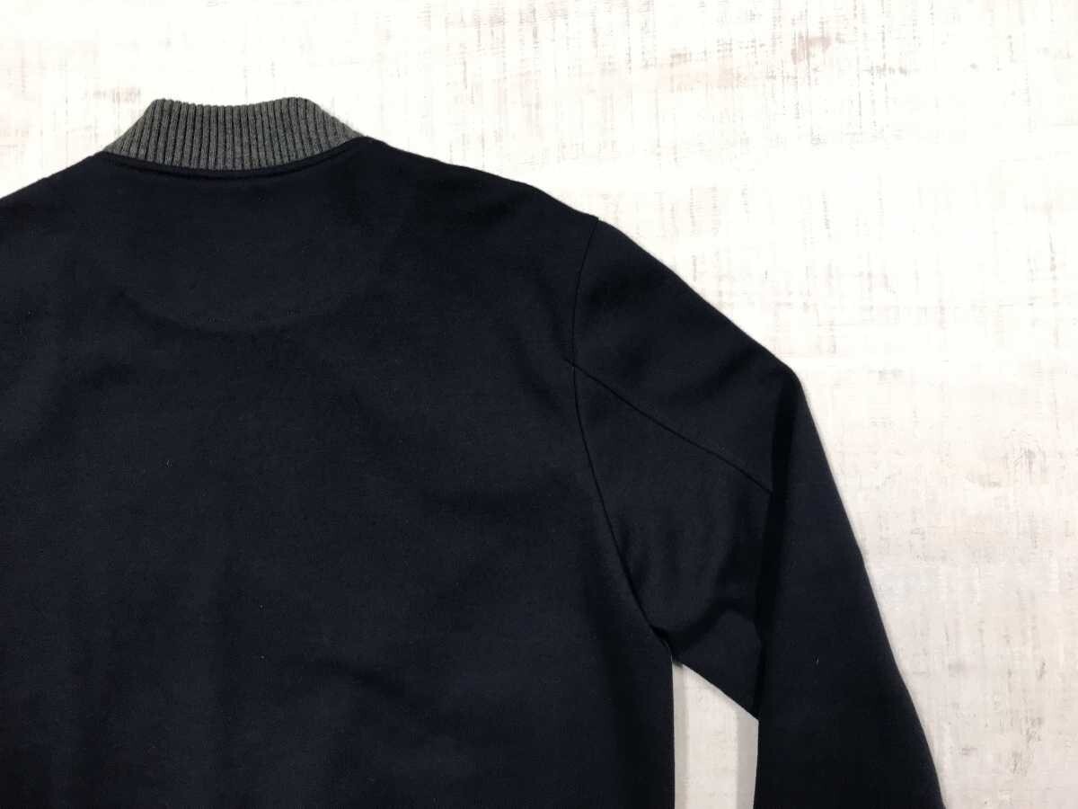 タケオキクチ TAKEO KIKUCHI トラッド ストライプ 袖切替 ダブルジップ ブルゾン ジャケット メンズ コットン100% L 紺_画像7