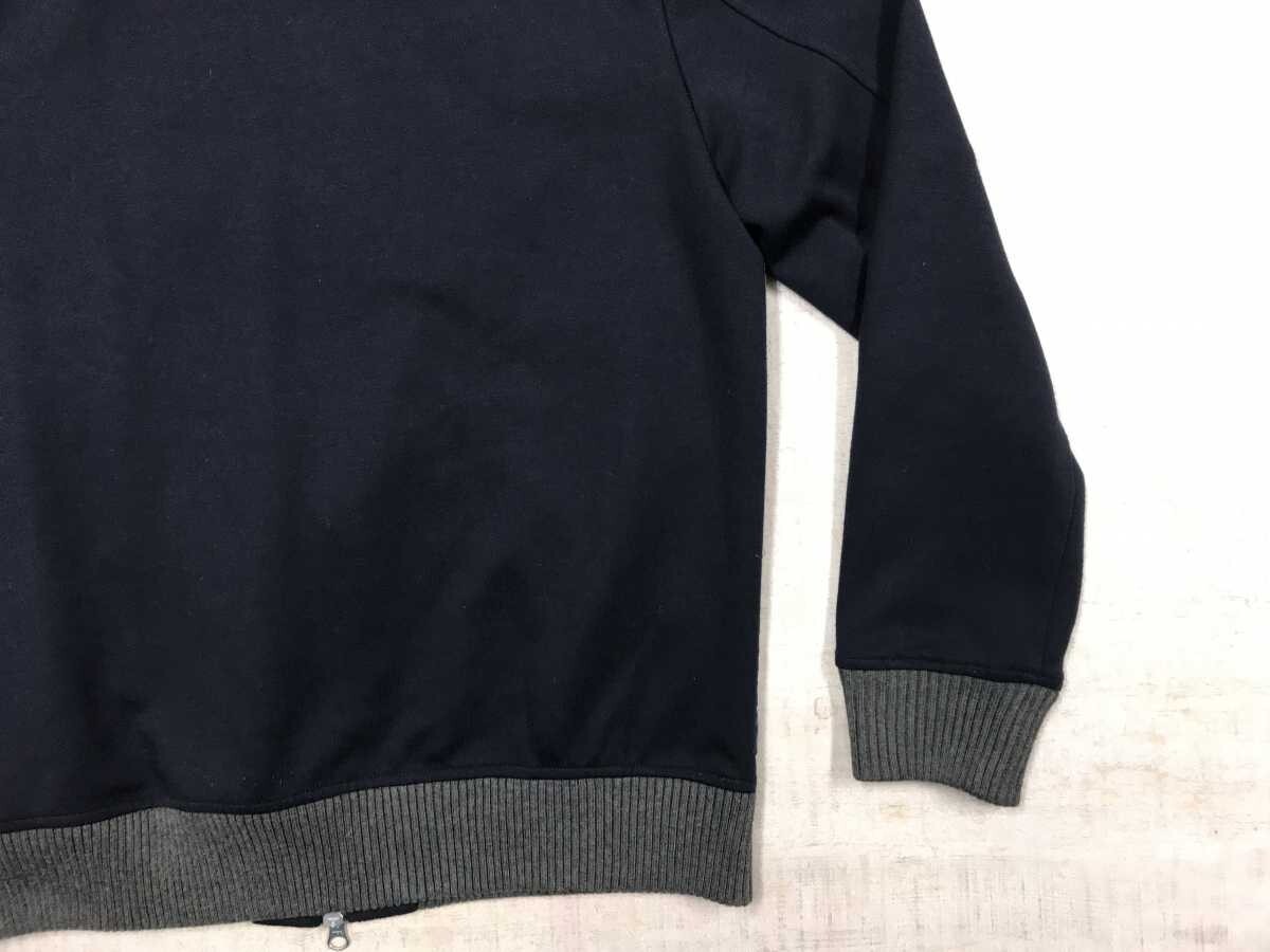 タケオキクチ TAKEO KIKUCHI トラッド ストライプ 袖切替 ダブルジップ ブルゾン ジャケット メンズ コットン100% L 紺_画像8