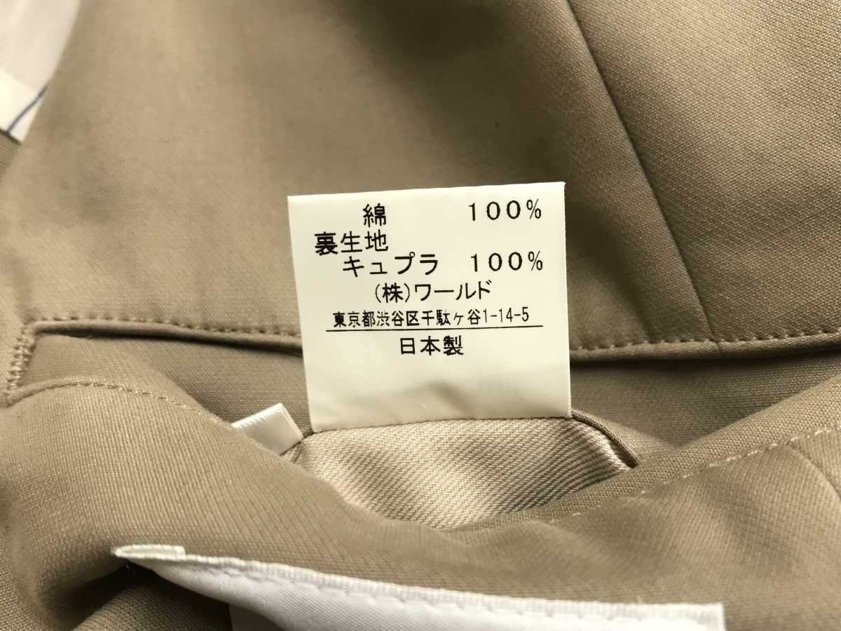 タケオキクチ TAKEO KIKUCHI フォーマル トラッド 4つボタン テーラード ジャケット メンズ 裏地ストライプ 綿100% 日本製 4 ベージュ_画像9