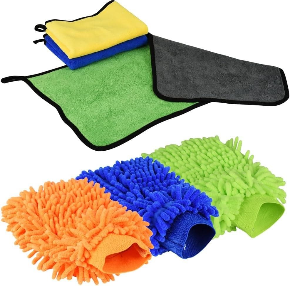 洗車セット グローブ ミット クロス モップ 泡立ち 吸水性 拭き上げ 車内掃除_画像1
