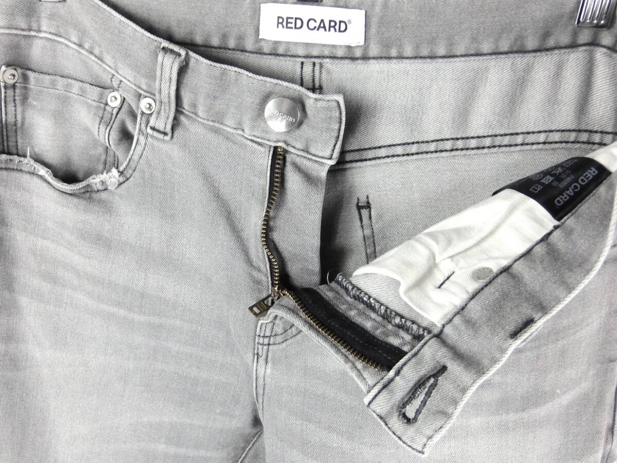 ■RED CARD レッドカード × PLST プラステ 別注 P46808 DAY1 / メンズ / グレー ウォッシュ加工 ストレッチ スリム デニムパンツ size 30_画像8