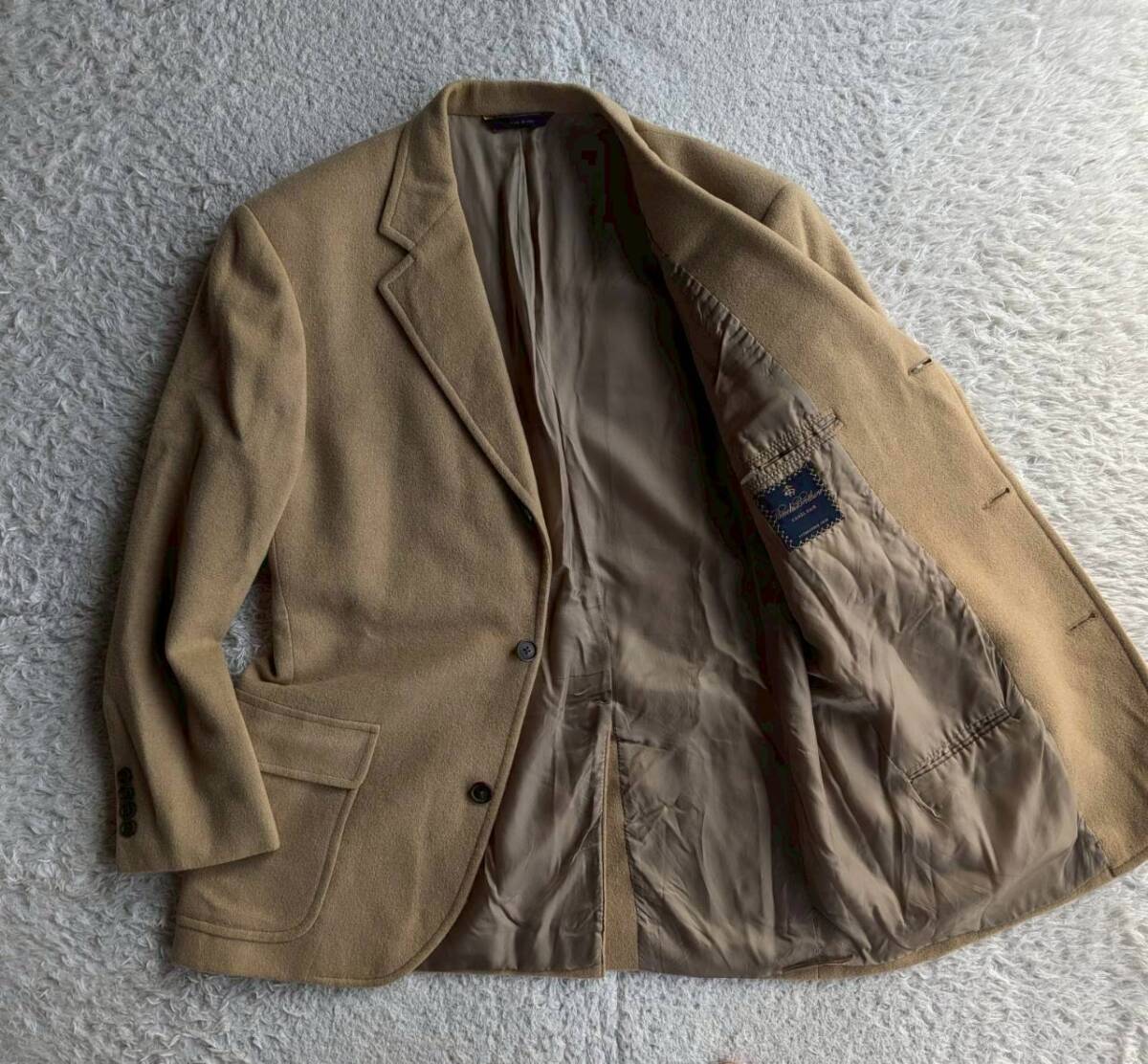 ★希少・キャメルへア100★ ブルックスブラザーズ 最高級 ロロピアーナ キャメル 3B ジャケット L～LLサイズ相当_画像3