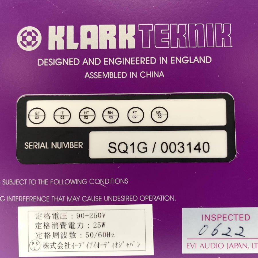 KLARK TEKNIK SQ1G グラフィックイコライザー 30バンド EQ (株)イーブイアイオーディオジャパン正規輸入品★ジャンク品【TB】_画像9