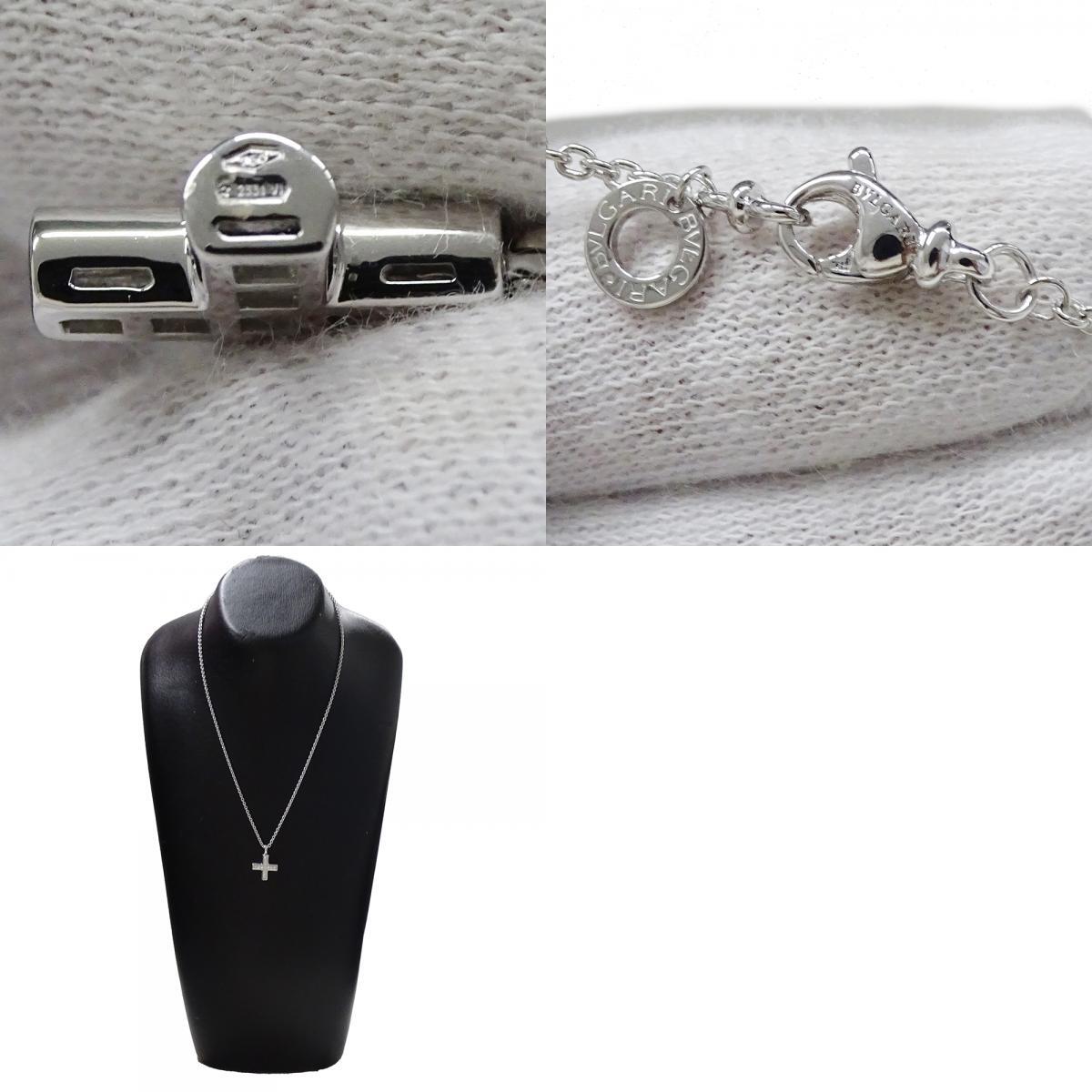 ブルガリ BVLGARI ネックレス レディース ブランド 750WG ダイヤモンド グリーククロス ホワイトゴールド ジュエリー 磨き済み_画像10
