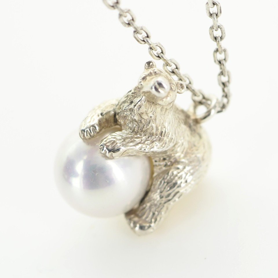 * быстрое решение есть * Vendome Aoyama VENDOME BOUTIQUE asahi гора зоопарк белый медведь SV серебряный 925 серебряный человек . жемчуг колье сумка для хранения [28013]