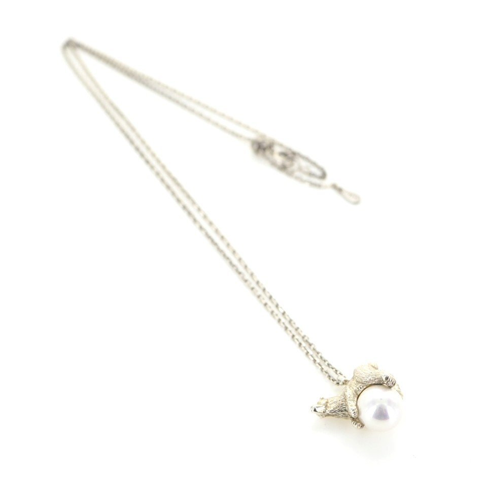 * быстрое решение есть * Vendome Aoyama VENDOME BOUTIQUE asahi гора зоопарк белый медведь SV серебряный 925 серебряный человек . жемчуг колье сумка для хранения [28013]